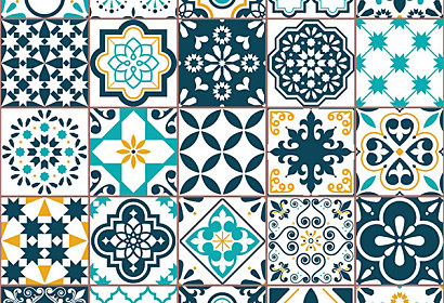Tapeta Imitácia kachličiek Azulejo 14012